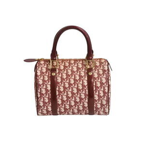 Christian Dior Speedy Boston Trotter Canvas Jacquard Handbag Red